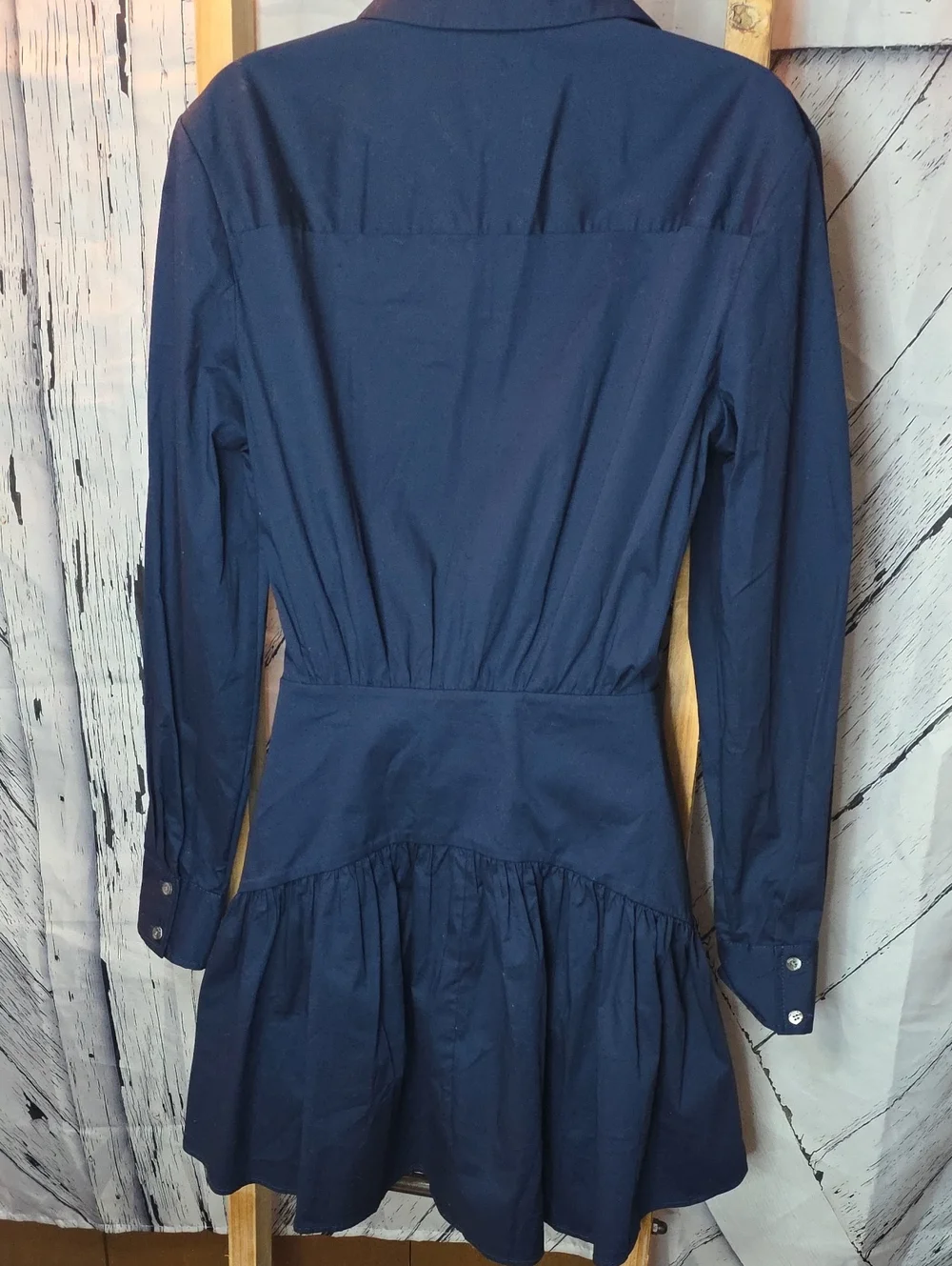 Staud Rocco Navy Mini Shirt Dress Size 4 - Picture 6 of 7